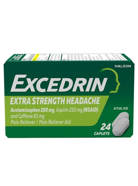 Excedrin Extra Strength Pain Reliever and Headache Medicine Caplets, 24 Count