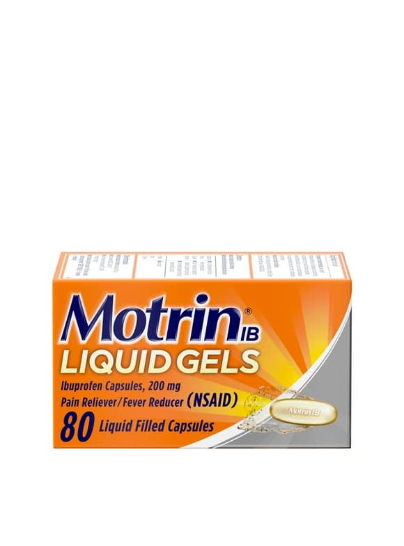 Motrin IB Liquid Gels, Ibuprofen 200 mg, Pain & Fever Relief, 80 Ct