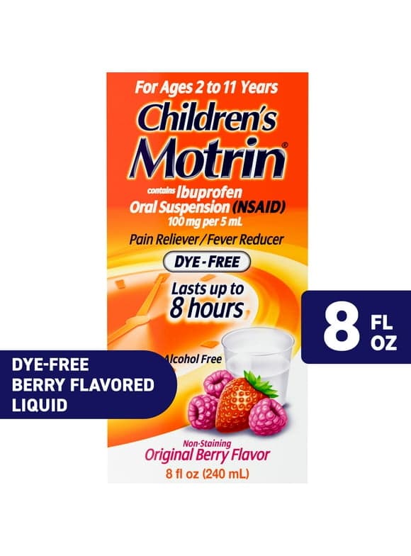 Children's Motrin Ibuprofen Kids Medicine, Berry Flavored, 8 fl. oz