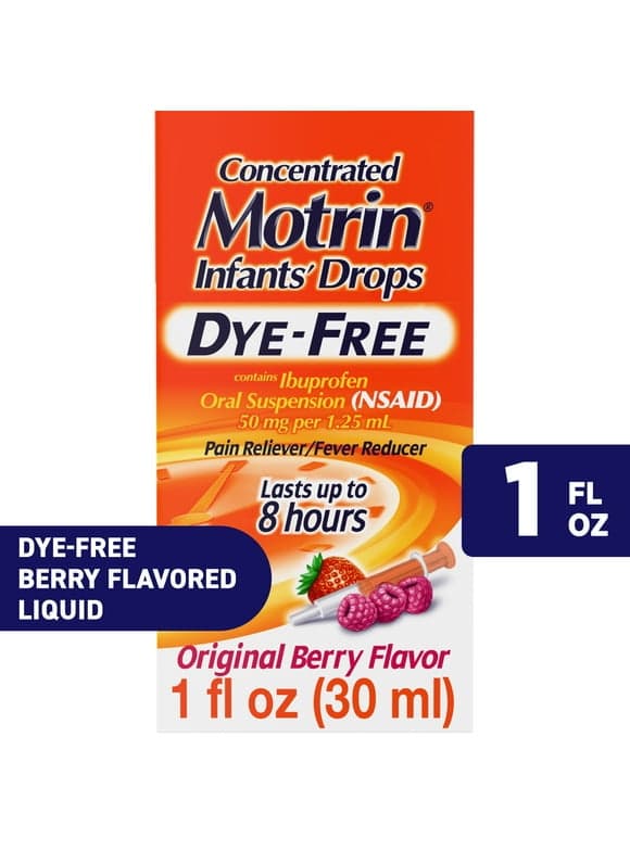 Motrin Infants' Liquid Medicine Drops with Ibuprofen, Berry, 1 fl. oz